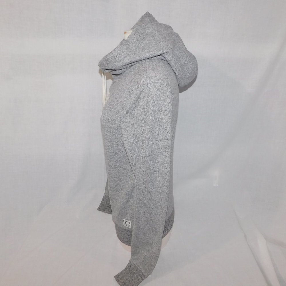 Roots womens M Gray Salt & Pepper Funnel Neck Cowl pullover  Hoodie Sweatshirt - Picture 8 of 10